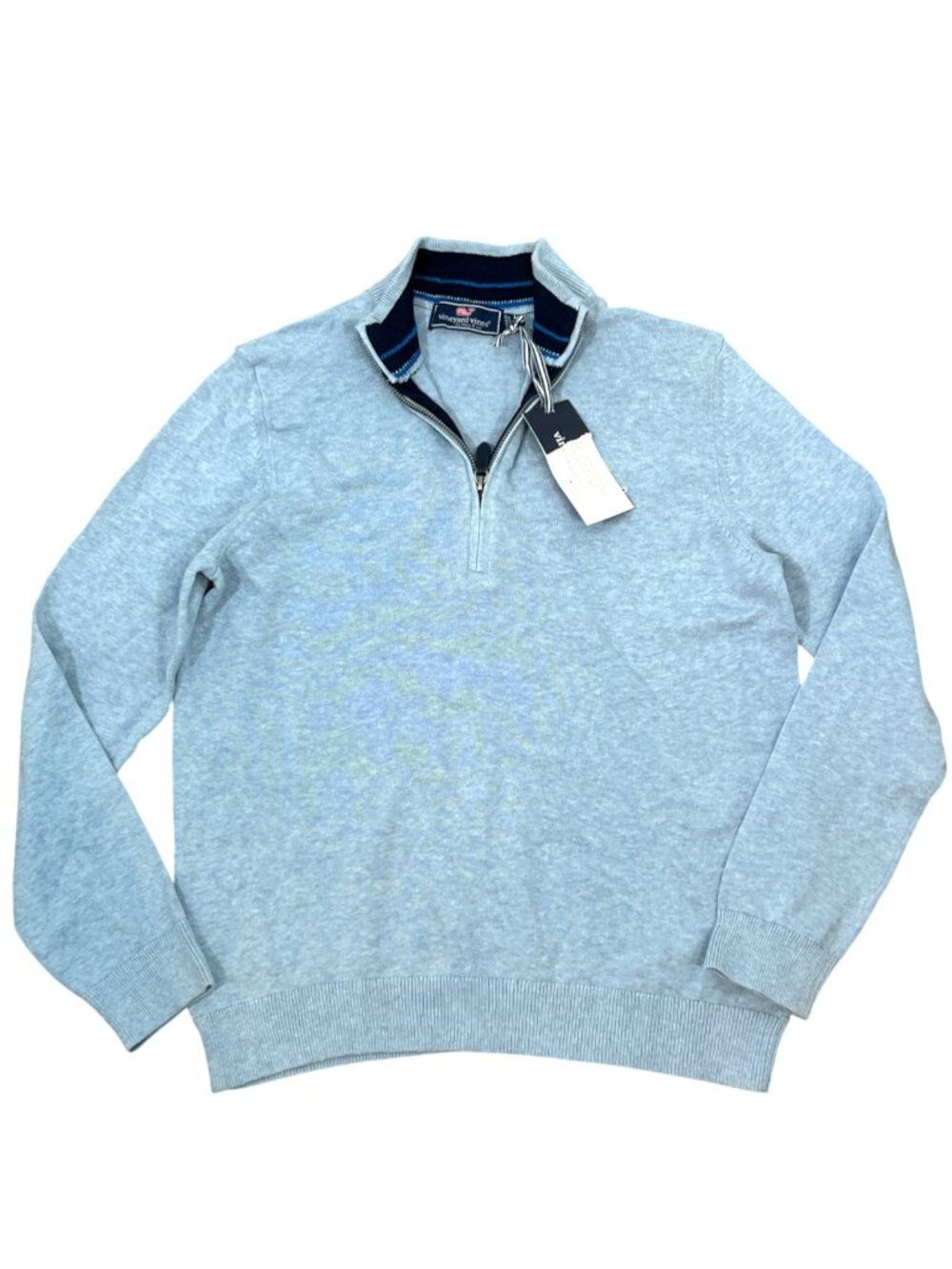 Vineyard Vines Boathouse Quarter Zip Sweater Jake Blue Youth Large $88